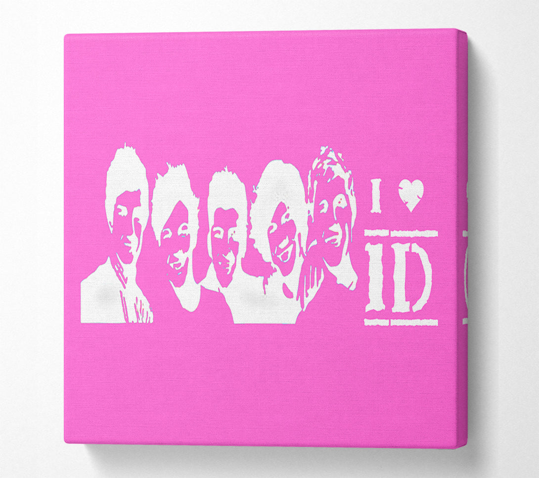  A Canvas Print of Music Quote I Love 1 Direction Vivid Pink Canvas Art