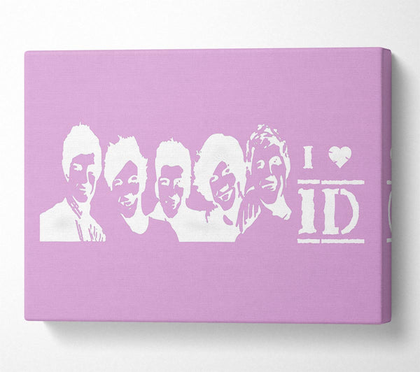  A Canvas Print of Music Quote I Love 1 Direction Pink Canvas Print