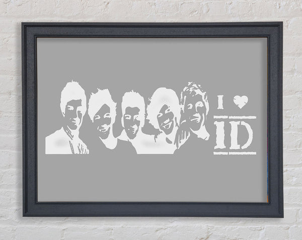 Musik Zitat I Love 1 Direction Grau Weiß
