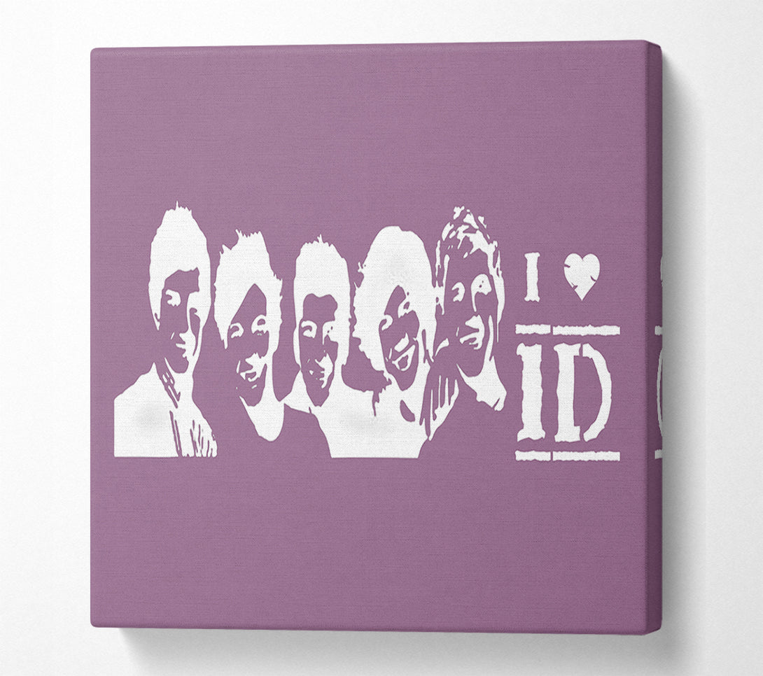  A Canvas Print of Music Quote I Love 1 Direction Dusty Pink Canvas Print