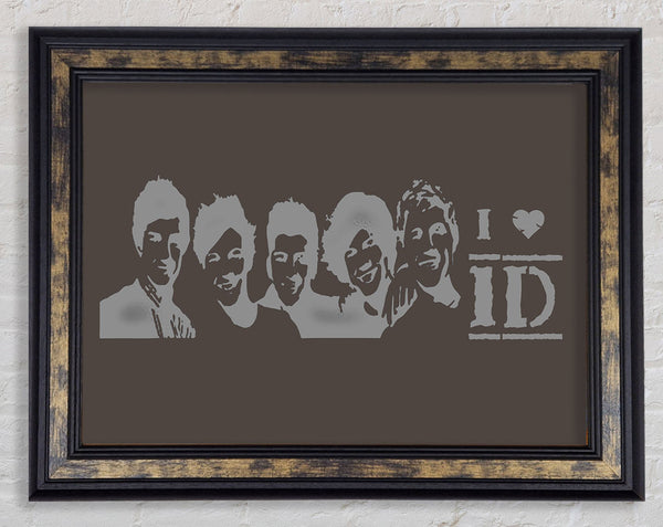 Music Quote I Love 1 Direction Chocolate Framed Print