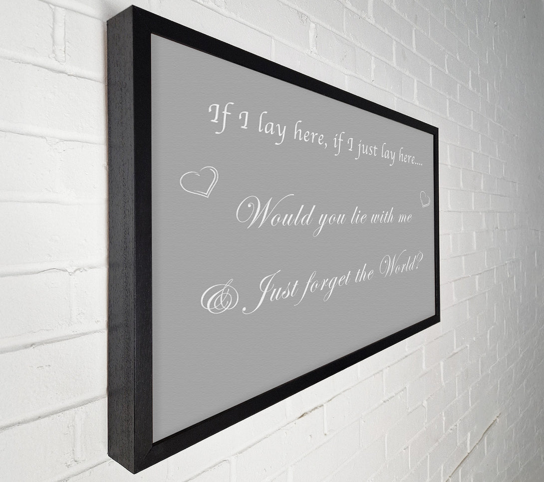  A Canvas Print of Music Quote If I Lay Here If I Just Snow Patrol Grey White Canvas Wall Art