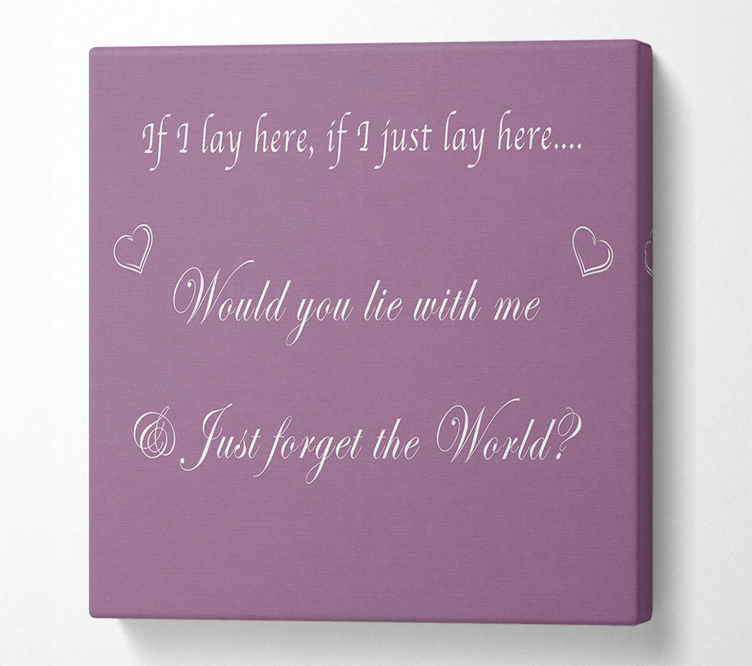  A Canvas Print of Music Quote If I Lay Here If I Just Snow Patrol Dusty Pink Canvas Wall Art