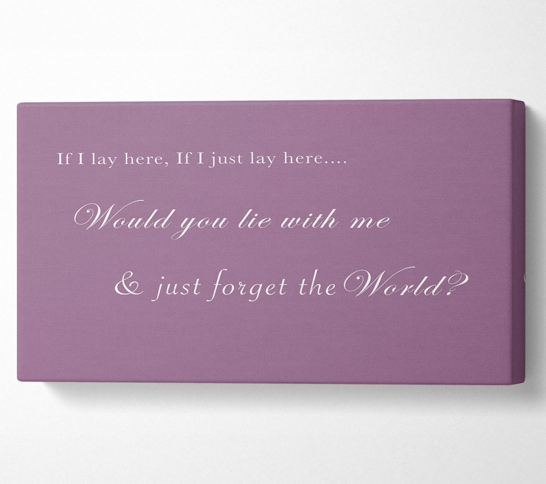  A Canvas Print of Music Quote If I Lay Here If I Just Lay Here Snow Patrol Dusty Pink Canvas Wall Art