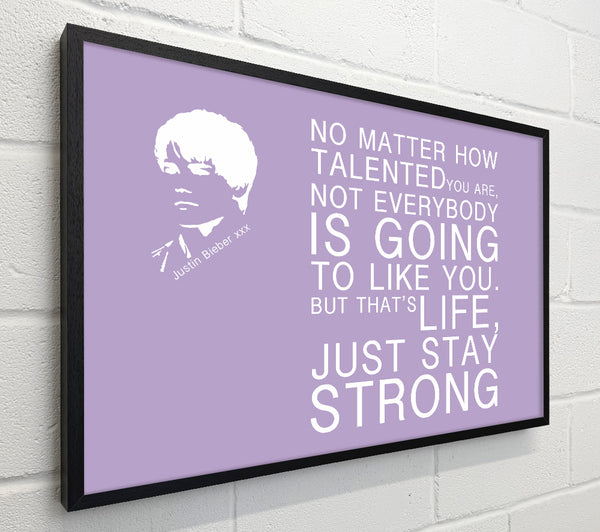 Music Quote No Matter How Talented Justin Bieber Lilac
