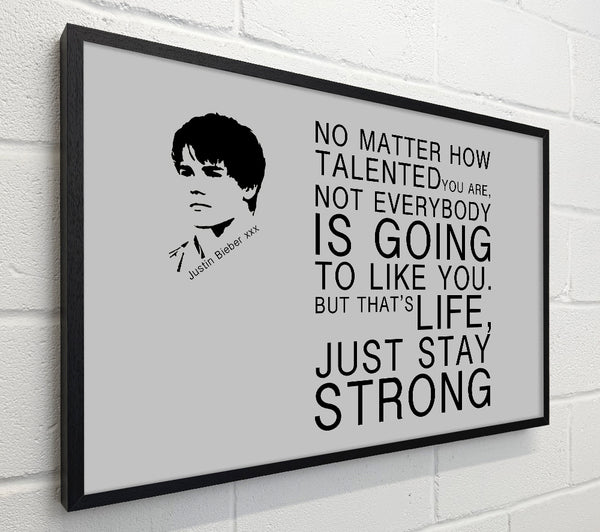 Music Quote No Matter How Talented Justin Bieber Grey