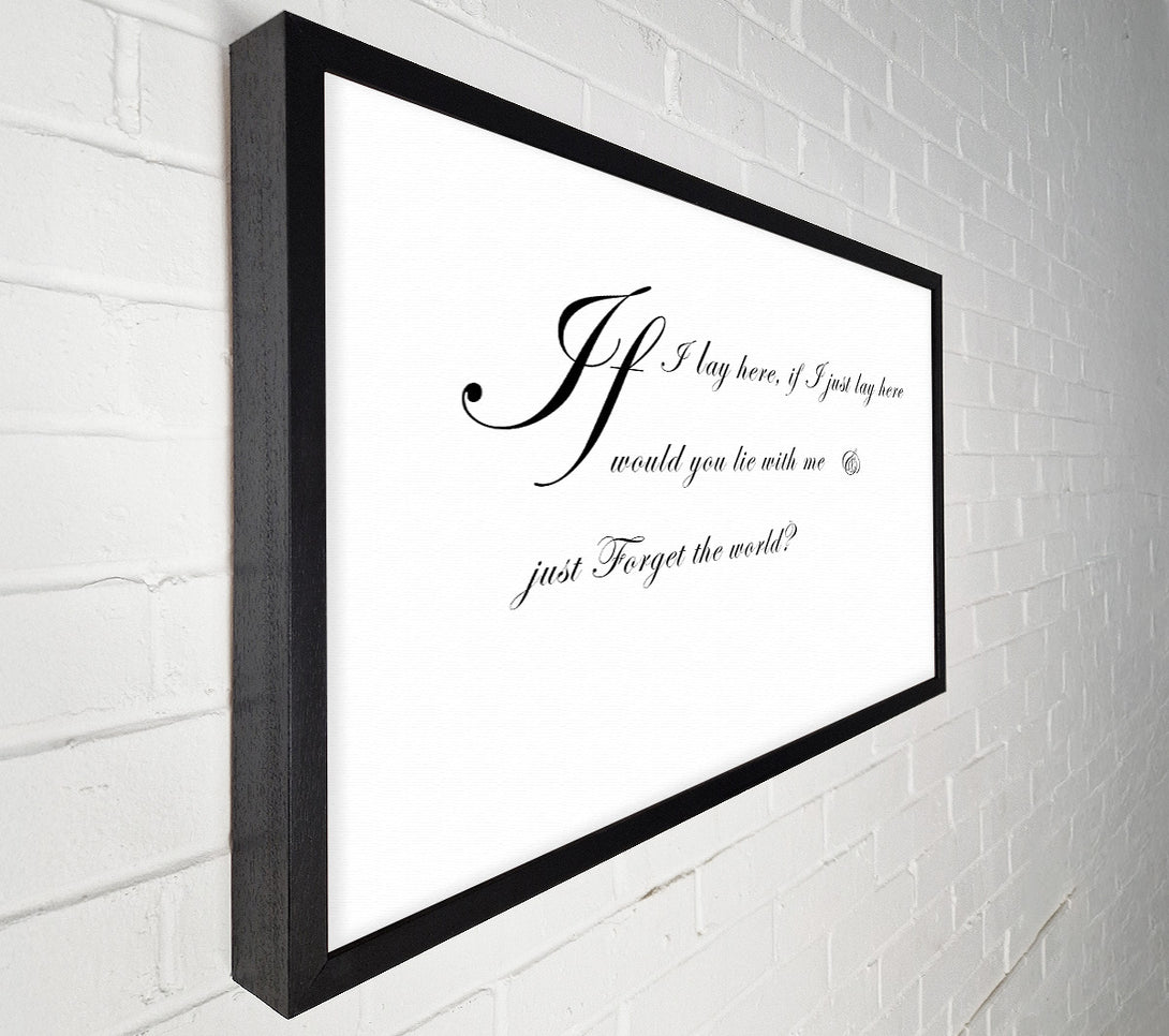  A Canvas Print of Music Quote If I Lay Here If I Just Snow Patrol 2 White Canvas Print