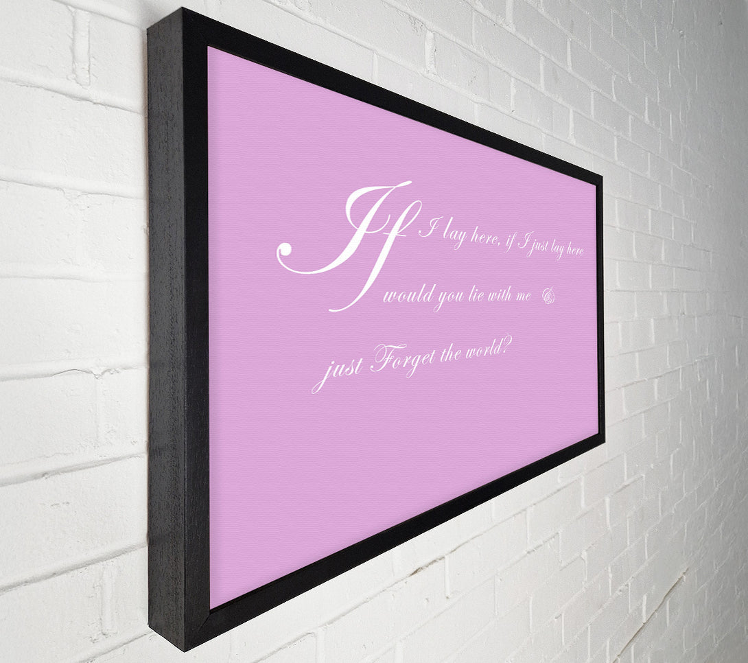  A Canvas Print of Music Quote If I Lay Here If I Just Snow Patrol 2 Pink Canvas Wall Art
