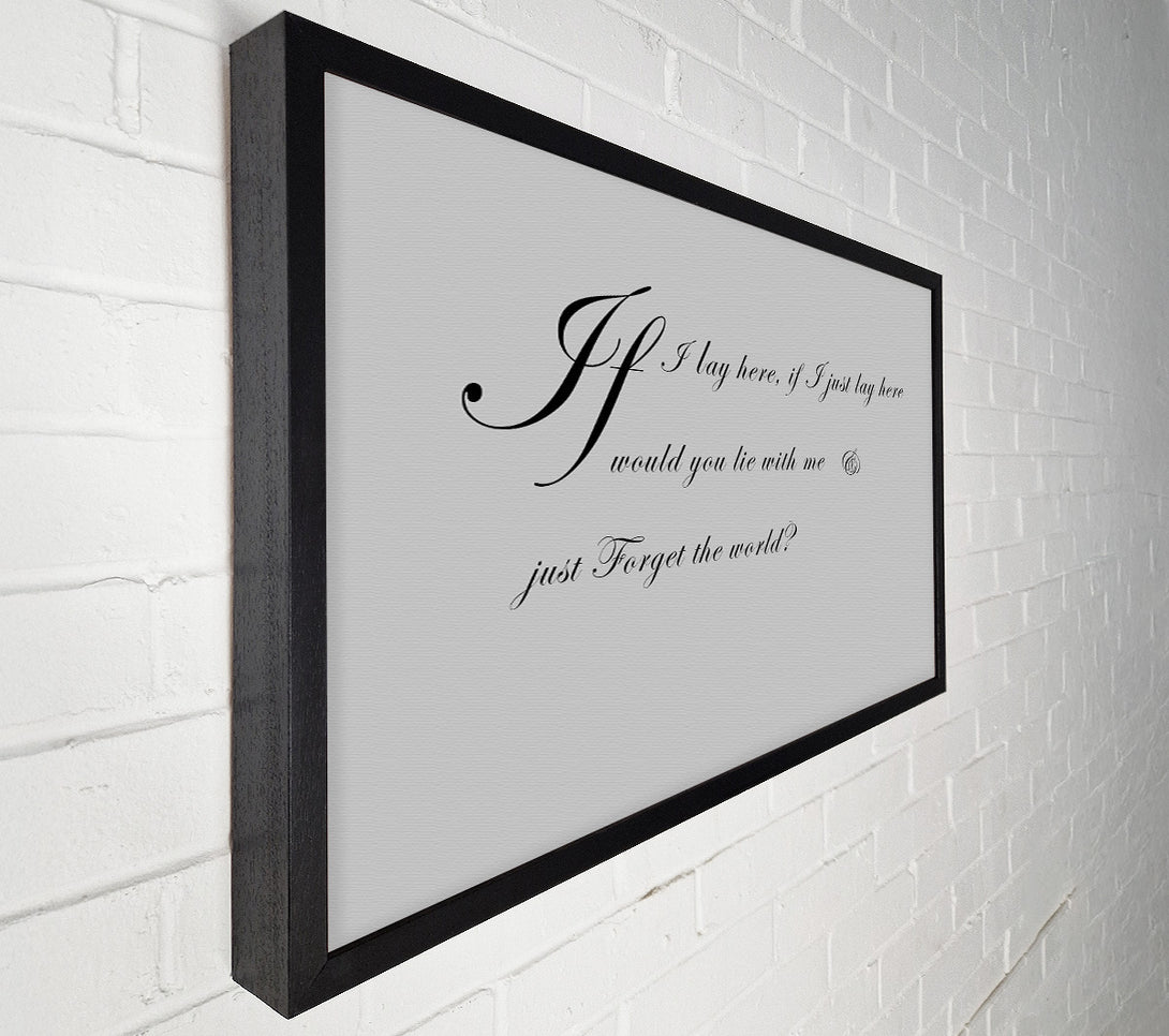  A Canvas Print of Music Quote If I Lay Here If I Just Snow Patrol 2 Grey Canvas Wall Art