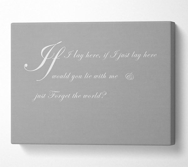  A Canvas Print of Music Quote If I Lay Here If I Just Snow Patrol 2 Grey White Canvas Print