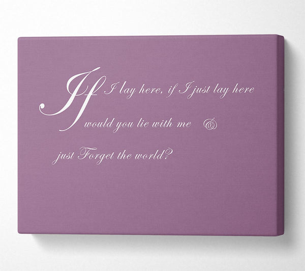  A Canvas Print of Music Quote If I Lay Here If I Just Snow Patrol 2 Dusty Pink Canvas Print