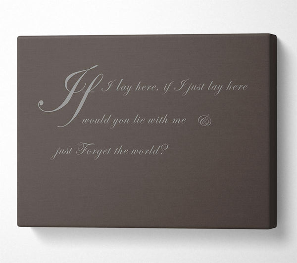  A Canvas Print of Music Quote If I Lay Here If I Just Snow Patrol 2 Chocolate Canvas Art