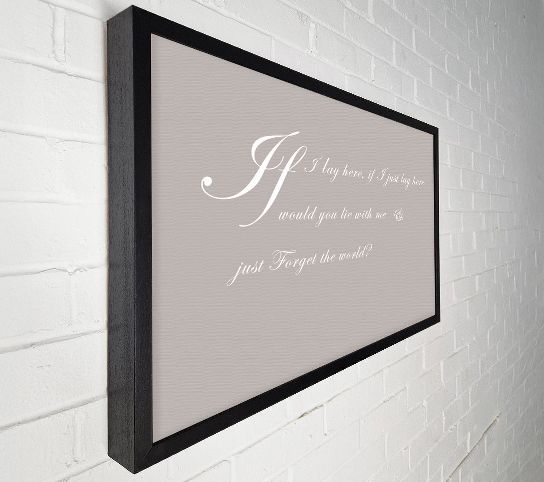  A Canvas Print of Music Quote If I Lay Here If I Just Snow Patrol 2 Beige Canvas Wall Art