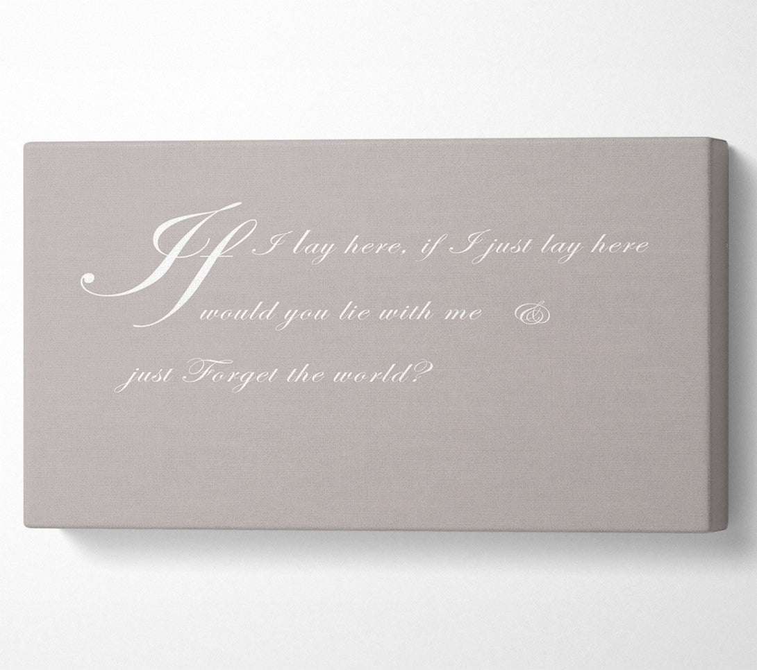  A Canvas Print of Music Quote If I Lay Here If I Just Snow Patrol 2 Beige Canvas Wall Art