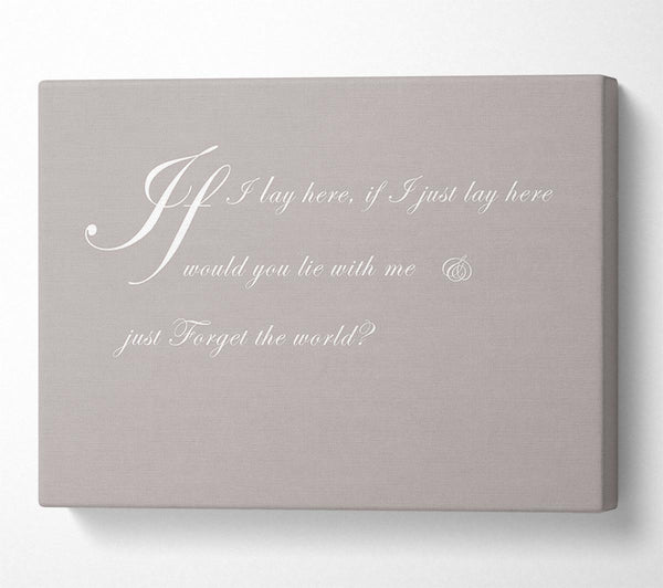  A Canvas Print of Music Quote If I Lay Here If I Just Snow Patrol 2 Beige Canvas Wall Art
