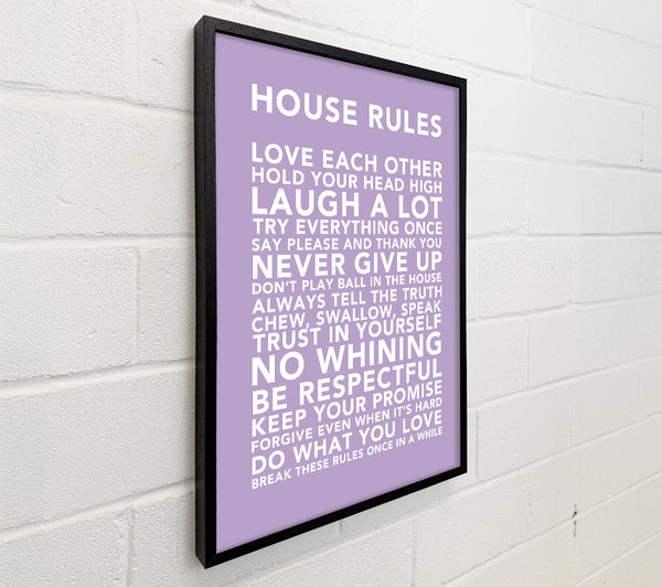 Family Quote House Rules 3 Lilac