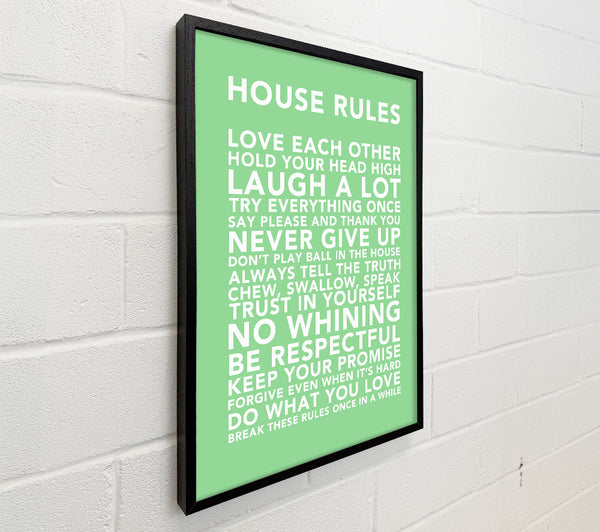 Family Quote House Rules 3 Green