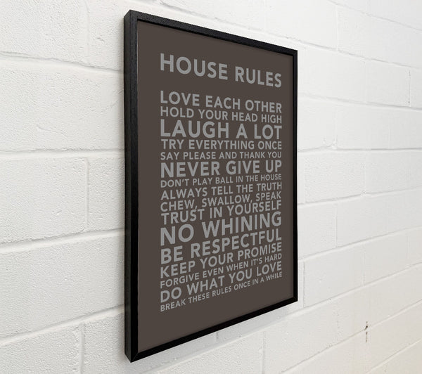 Family Quote House Rules 3 Chocolate