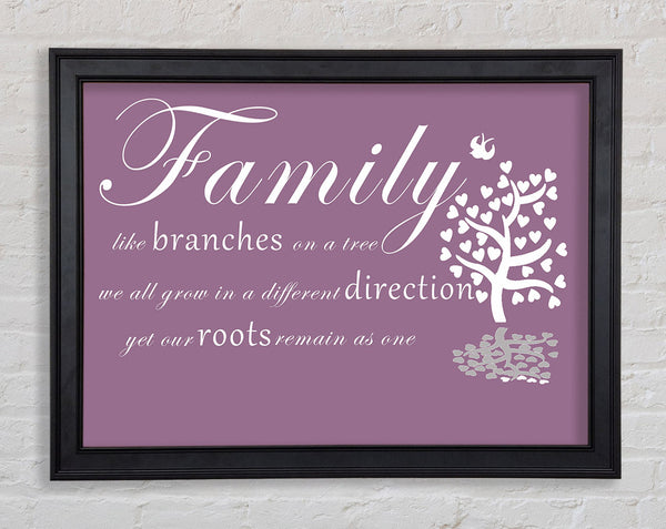 Familienzitat Familie wie Zweige auf einem Baum Dusty Pink