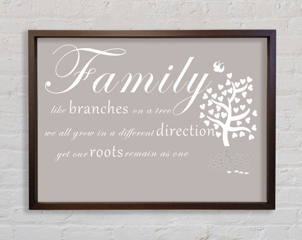Familienzitat Familie wie Zweige auf einem Baum Beige