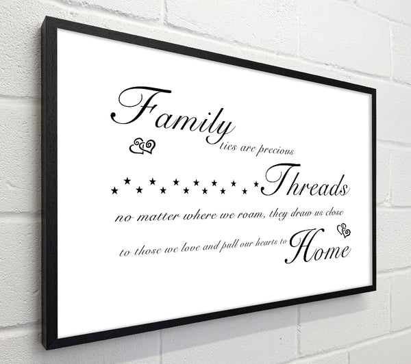 Family Quote Family Ties Are Precious White