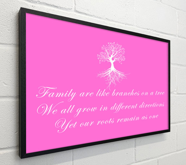 Family Quote Family Are Like Branches Vivid Pink