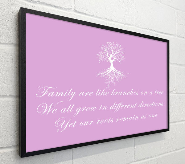 Family Quote Family Are Like Branches Pink