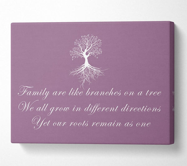  A Canvas Print of Family Quote Family Are Like Branches Dusty Pink Canvas Art