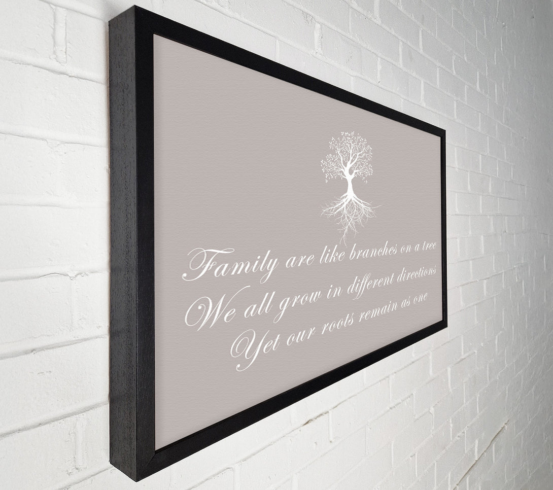  A Canvas Print of Family Quote Family Are Like Branches Beige Canvas Art