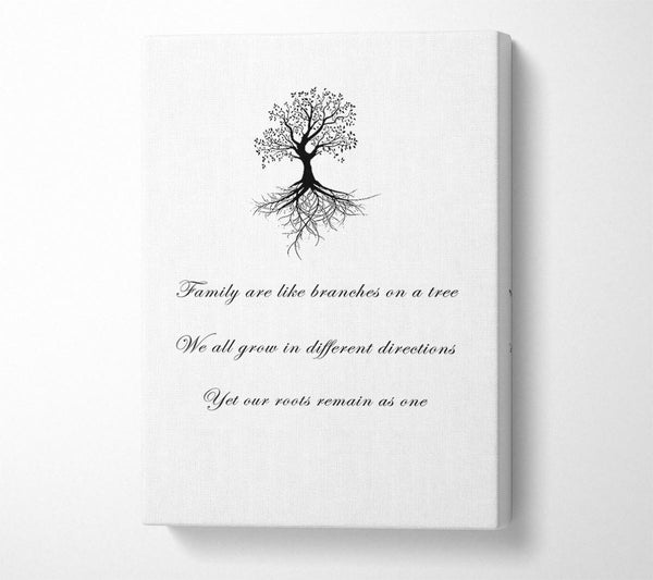  A Canvas Print of Family Quote Family Are Like Branches 2 White Canvas Print