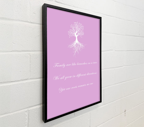 Family Quote Family Are Like Branches 2 Pink