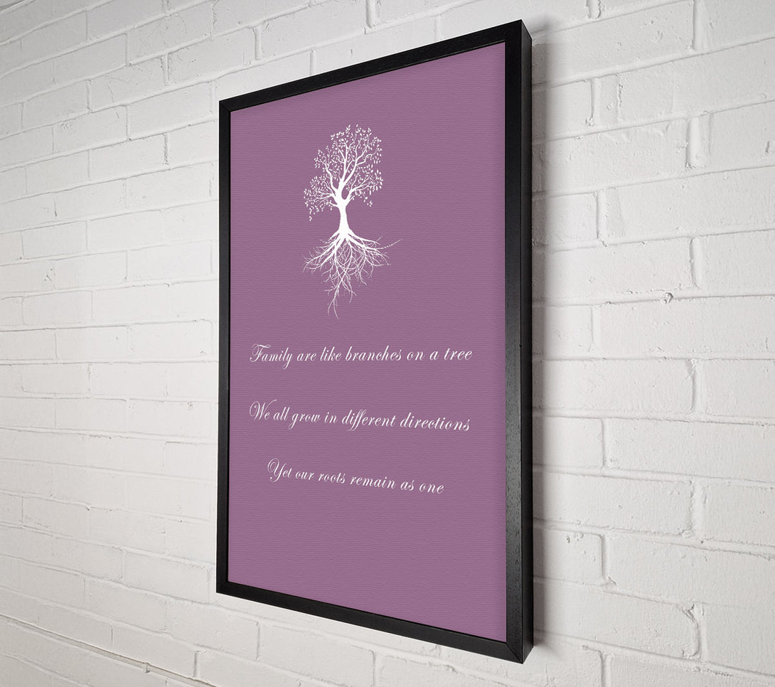  A Canvas Print of Family Quote Family Are Like Branches 2 Dusty Pink Canvas Wall Art