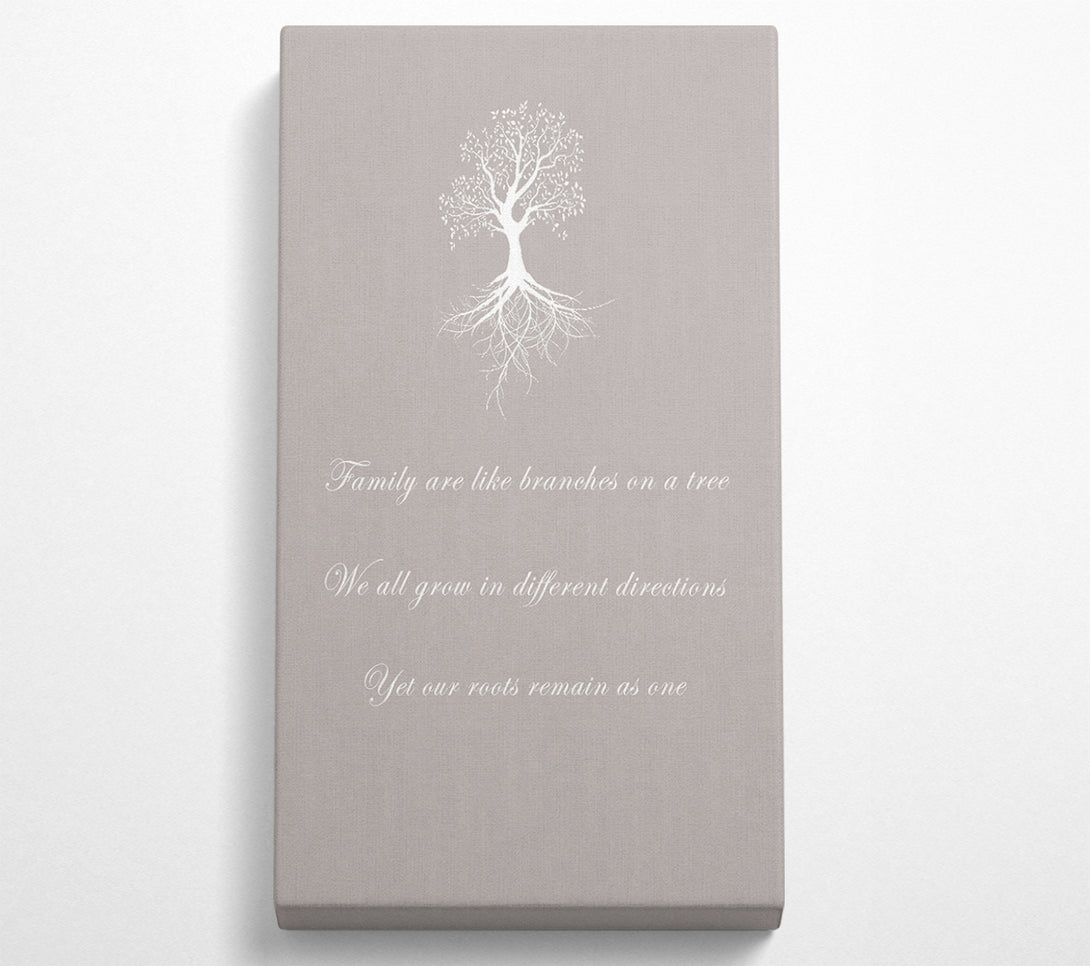  A Canvas Print of Family Quote Family Are Like Branches 2 Beige Canvas Wall Art