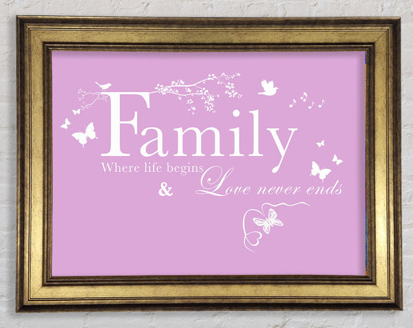 Familienzitat Familie Wo das Leben beginnt Pink