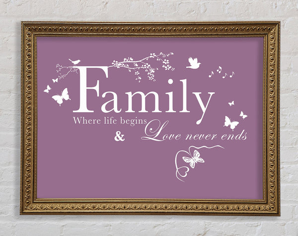 Familienzitat Familie Wo das Leben beginnt Dusty Pink
