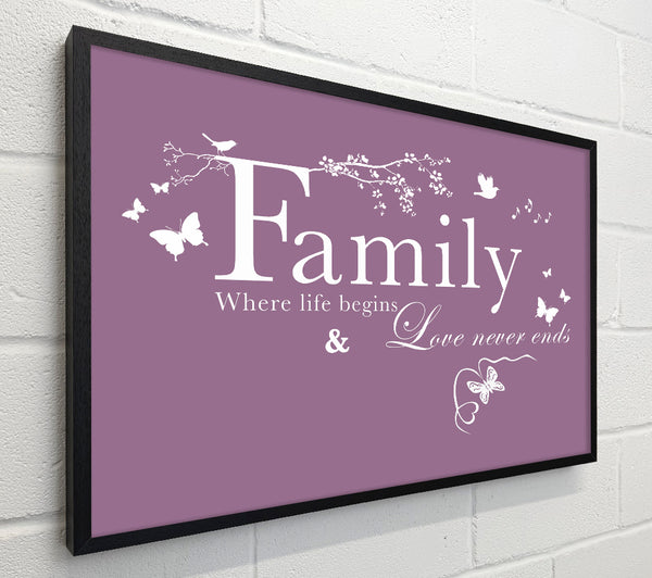 Family Quote Family Where Life Begins Dusty Pink