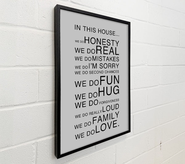 Family Quote In This House Grey