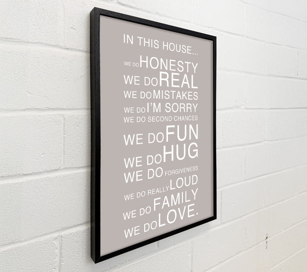 Family Quote In This House Beige
