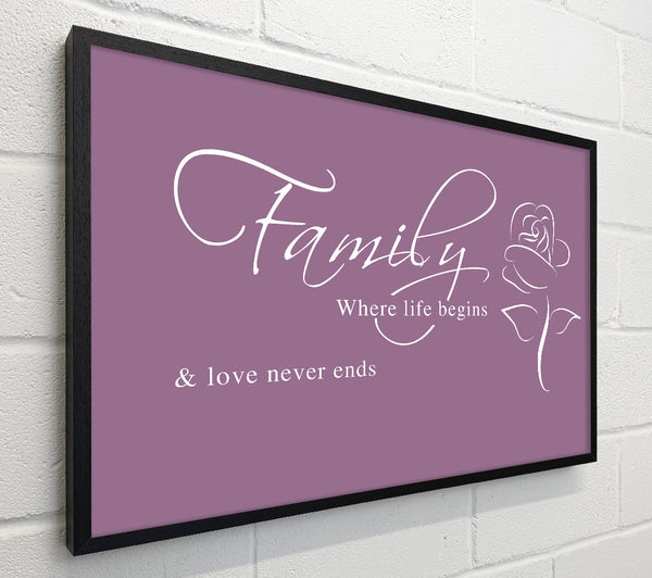 Family Quote Family Where Life Begins 1 Dusty Pink