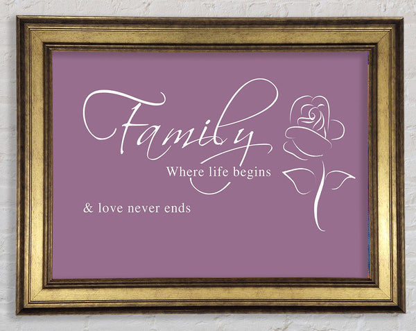 Familienzitat Familie Wo das Leben beginnt 1 Dusty Pink