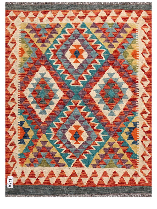 Maimana Afghanistan Kilim Rug - 112 x 88 cm