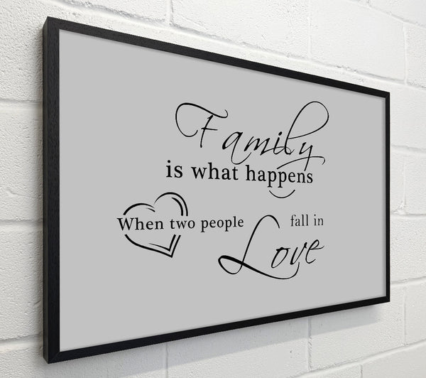 Family Quote Family Is What Happens Grey