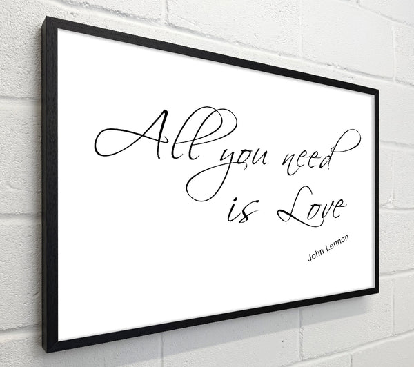 Music Quote All You Need Is Love 2 White