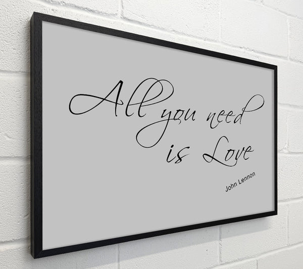 Music Quote All You Need Is Love 2 Grey