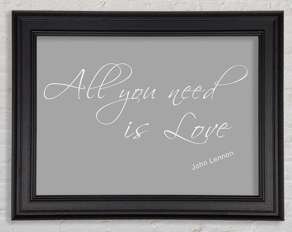 Musik Zitat All You Need Is Love 2 Grau Weiß