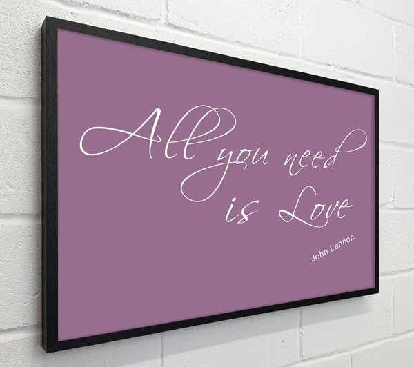 Music Quote All You Need Is Love 2 Dusty Pink