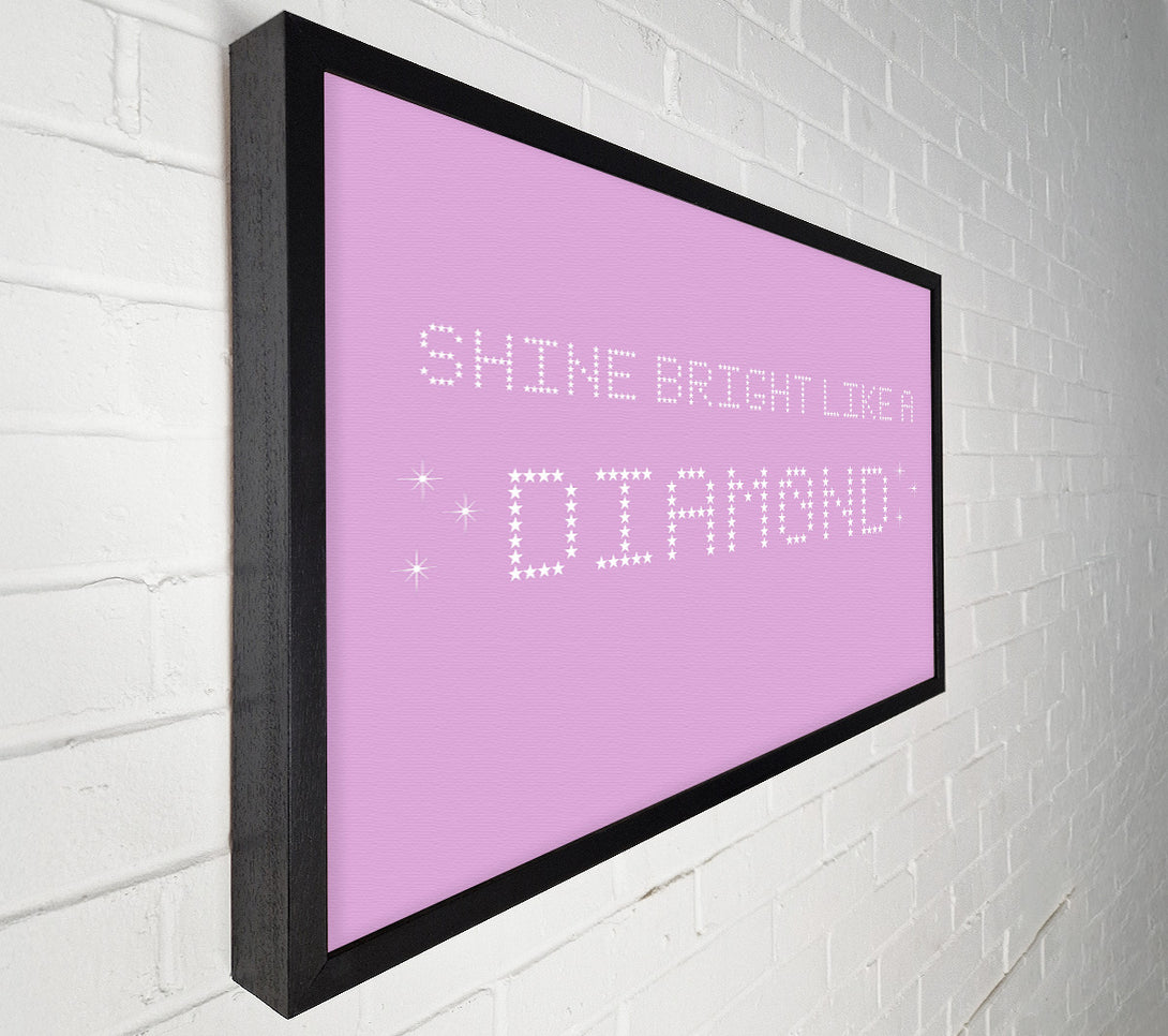  A Canvas Print of Music Quote Shine Bright Rihanna Pink Canvas Wall Art