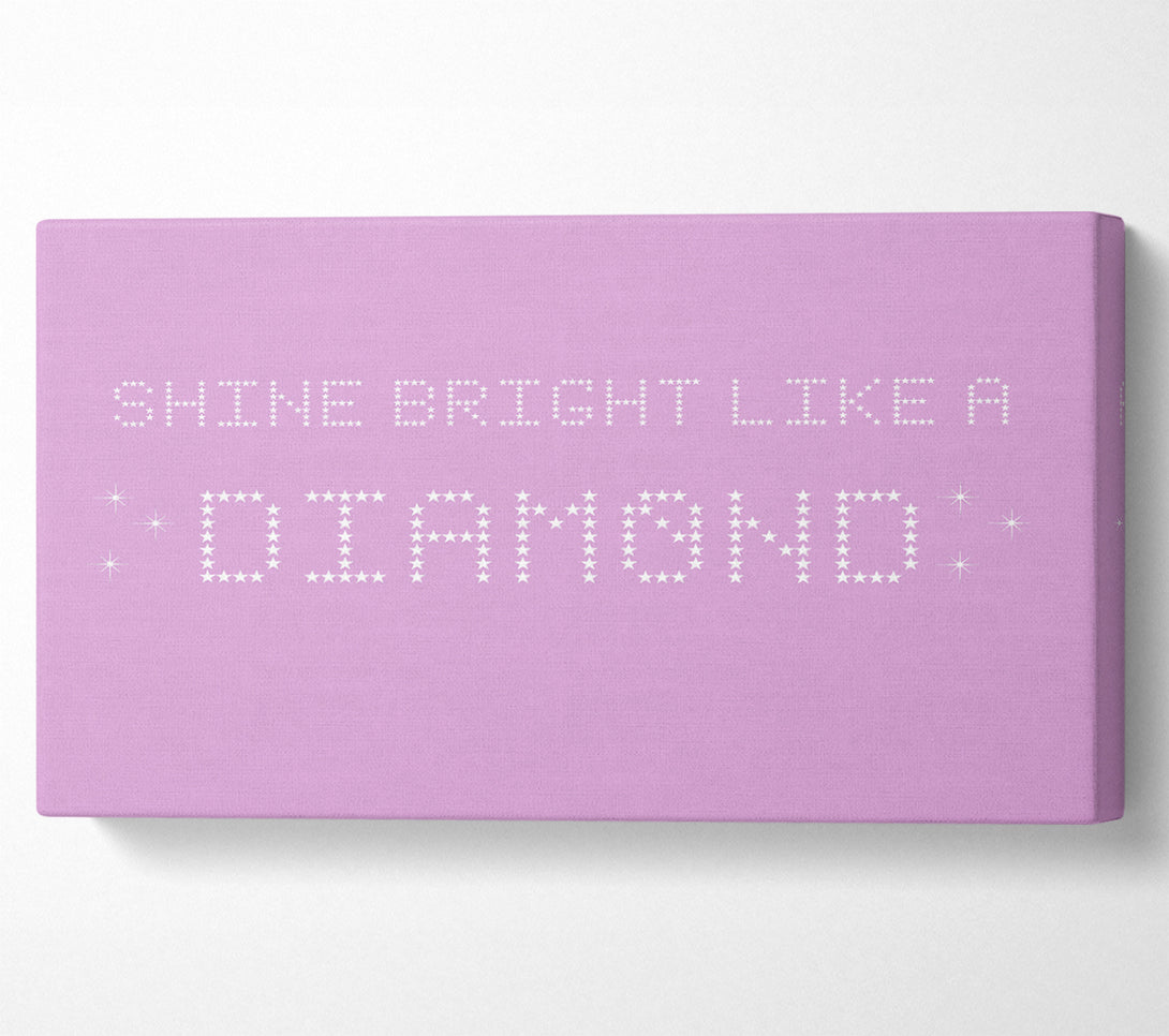  A Canvas Print of Music Quote Shine Bright Rihanna Pink Canvas Wall Art