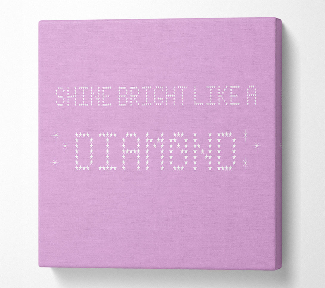  A Canvas Print of Music Quote Shine Bright Rihanna Pink Canvas Wall Art