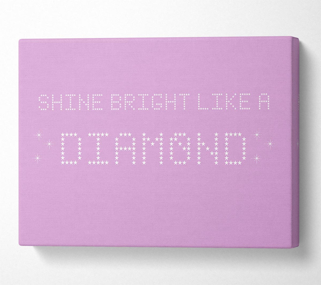  A Canvas Print of Music Quote Shine Bright Rihanna Pink Canvas Wall Art